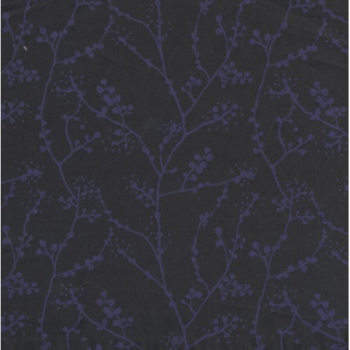 Popeline Brindille bleu nuit et violet