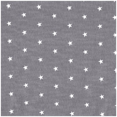 Poplin grey with white stars