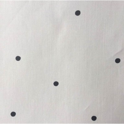 cotton white with black dots