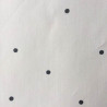 cotton white with black dots