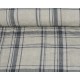 Linen natural and blue grey checks