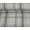 Linen natural and blue grey checks