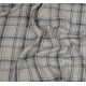Linen natural and blue grey checks