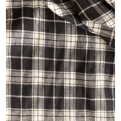 Lin tartan noir et blanc