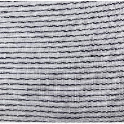 Coupon 3 m de lin fines rayures noir et blanc