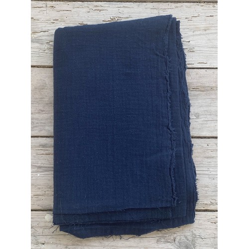 coupon of navy blue organic cotton dobble gauze