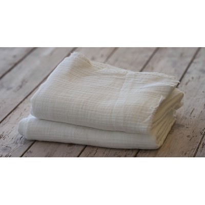 Coupon double gaze de coton blanc