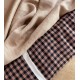 Coupon 3 m of gingham checks linen rosewood and black