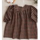 Coupon 3 m of gingham checks linen rosewood and black