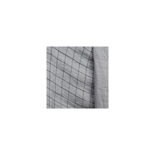 Coupon 1m70 de lin double face à carreaux gris bleu