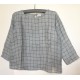 Coupon 1m70 de lin double face à carreaux gris bleu