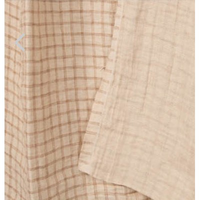 Coupon 1m50 de lin double face à carreaux crème et caramel