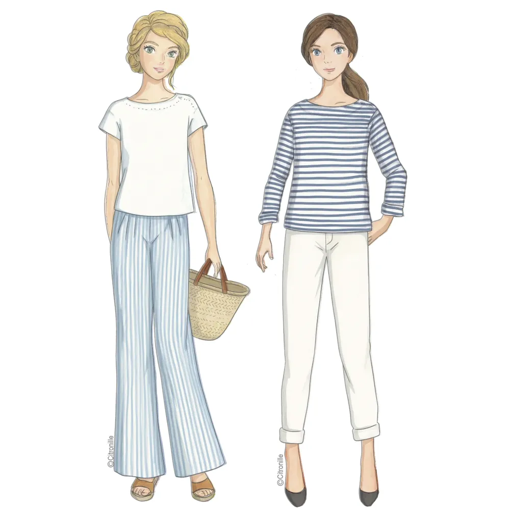 Sewing pattern Citronille : sailor top with long or short sleeves