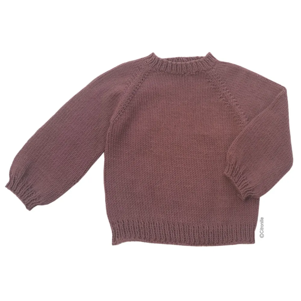 Fiche tricot Citronille : pull-over ras du cou en coton Scarlett