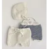 Knitting pattern Citronille in french, striped hat and short 