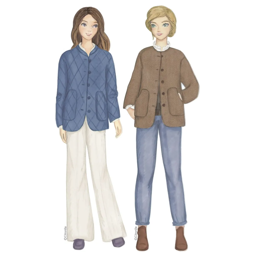 Sewing pattern Citronille to download :  Zenobie, jacket with optional collar, quilted or unquilted