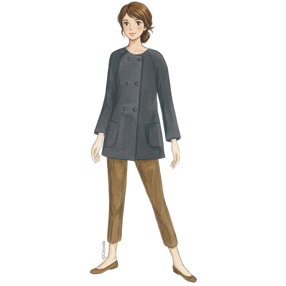 Citronille sewing pattern for women coat raglan sleeves