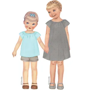 Citronille patron couture pour enfants Marie haut robe à encolure froncée manches raglan