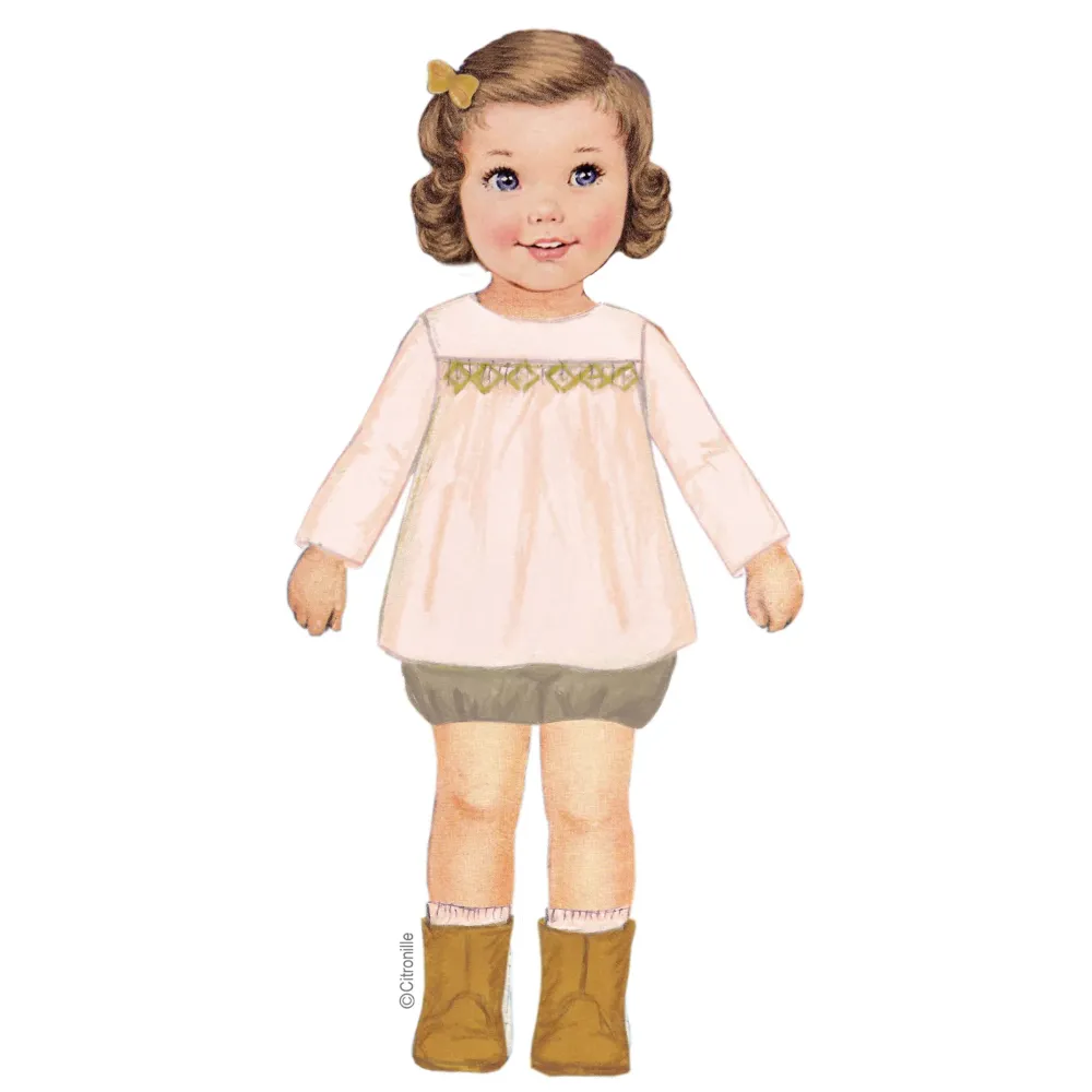sewing pattern for babies Citronille tunic with yoke and smocks