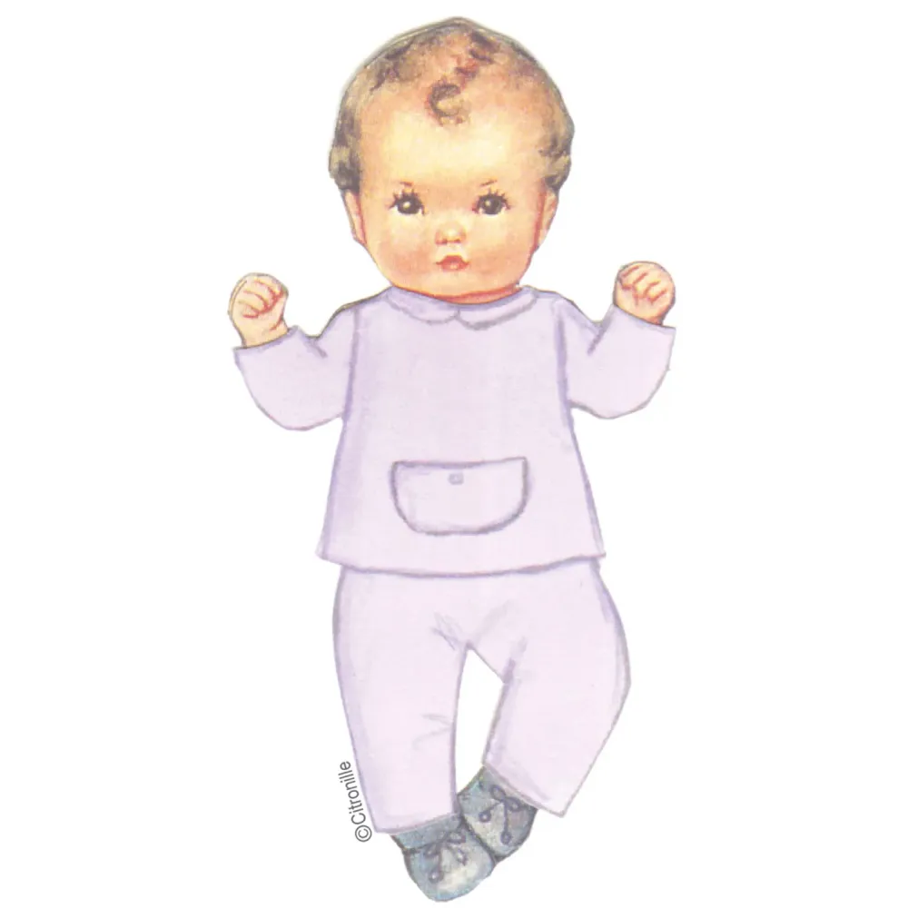 Downloadable PDF sewing pattern for babies: Citronille Bianca blouse and pants