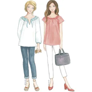 sewing pattern for woman Citronille blouse with smocks yoke