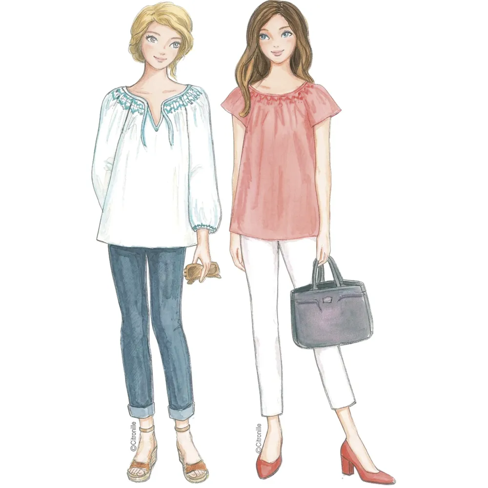 sewing pattern for woman Citronille blouse with smocks yoke
