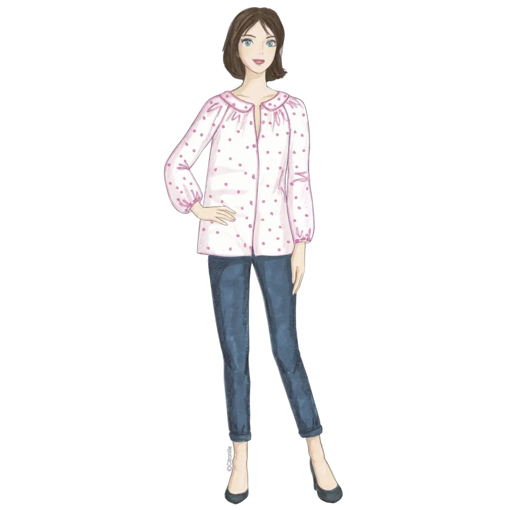 sewing pattern for woman Citronille tunic Odette with peter pan collar