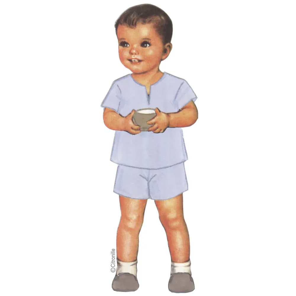 Patron de couture pour enfants, Citronille, pyjama Gaston, tunique et short