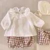 PDF Sewing pattern Citronille : blouse with raglan sleeves and a ruffled collar, buttoned at the back, with bloomers